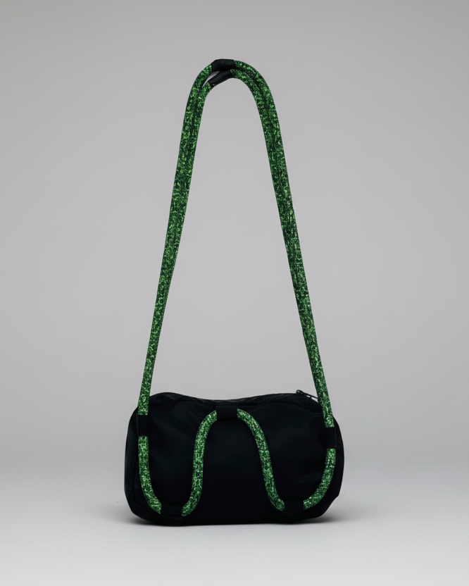 Green & Black Climbing Ropes Nylon Bag