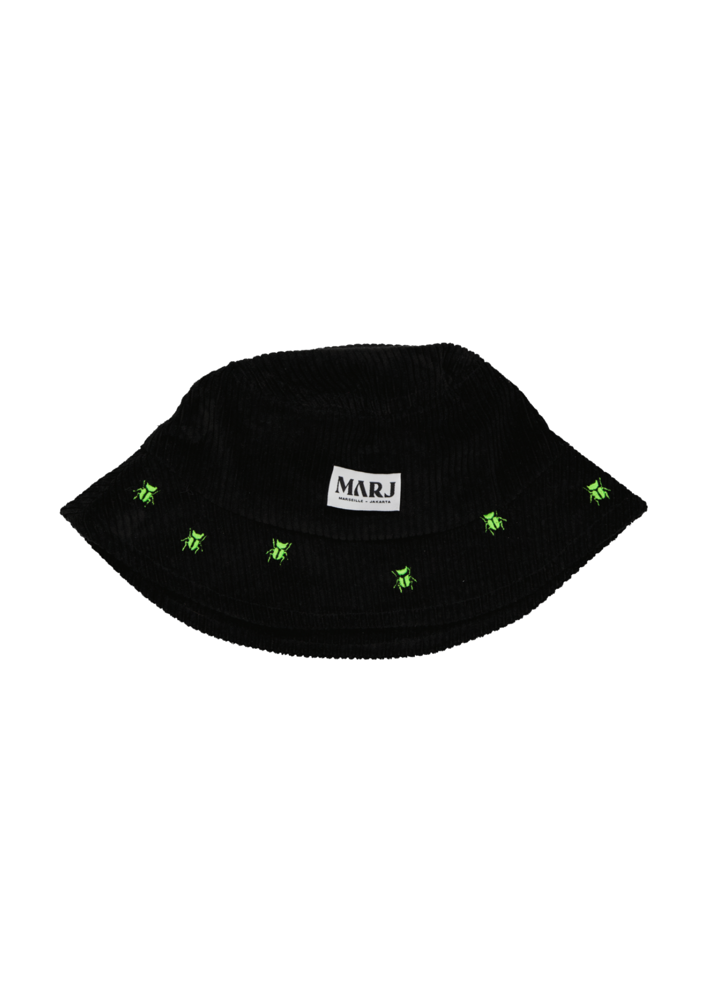 Beetles Black Corduroy Bucket Hat