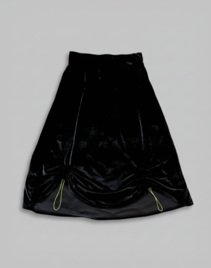 Jupe froncée en velours