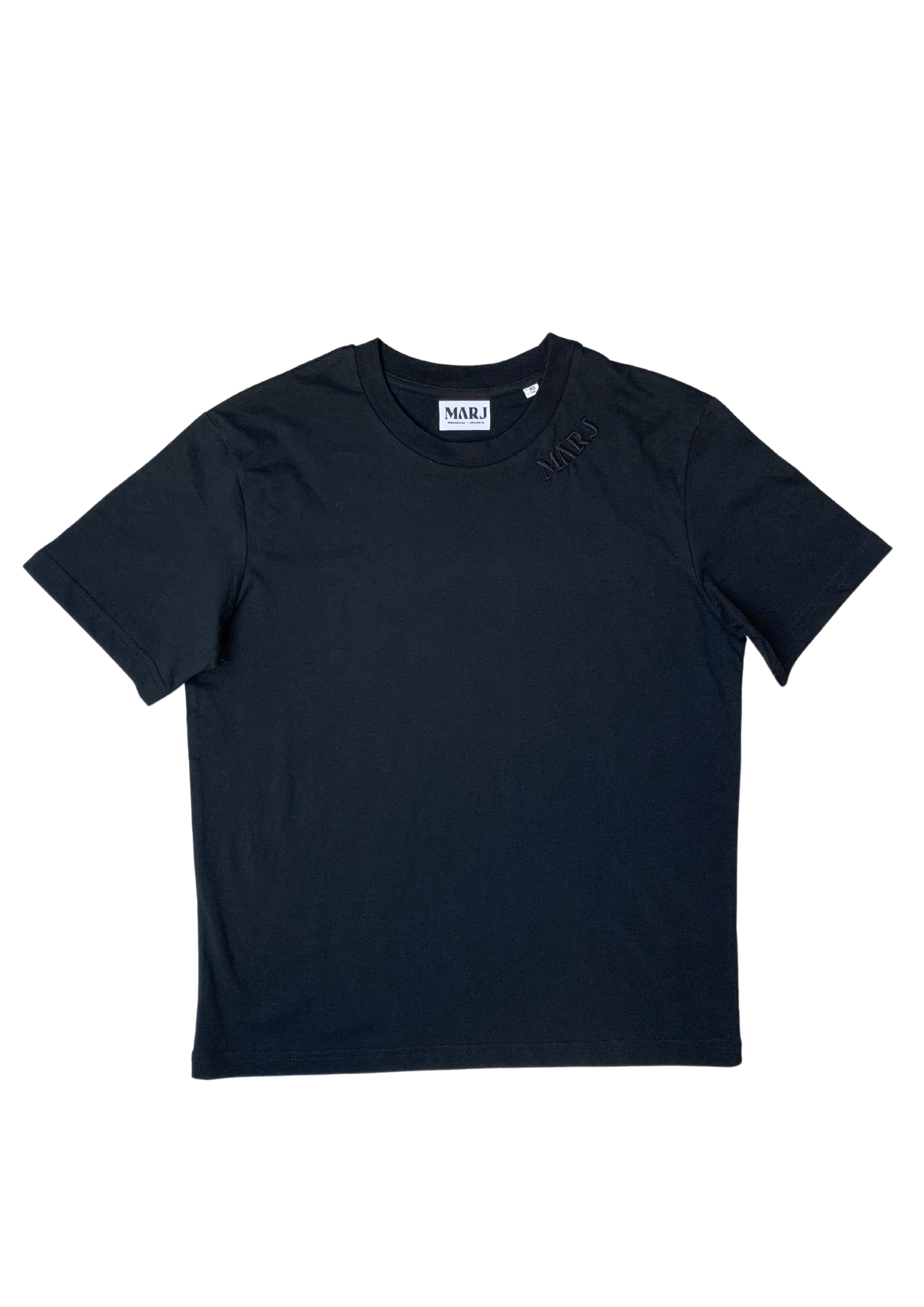 MARJ sustainable fashion black T shirt embroidery steerwear