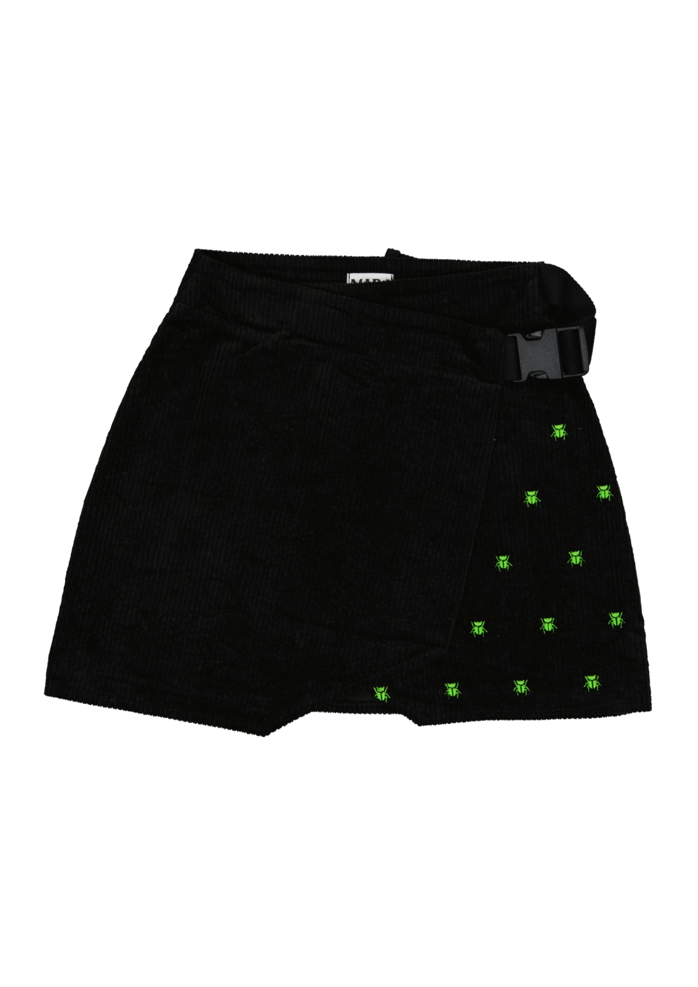 MARJ sustainable streetwear skirt black corduroy embroidery
