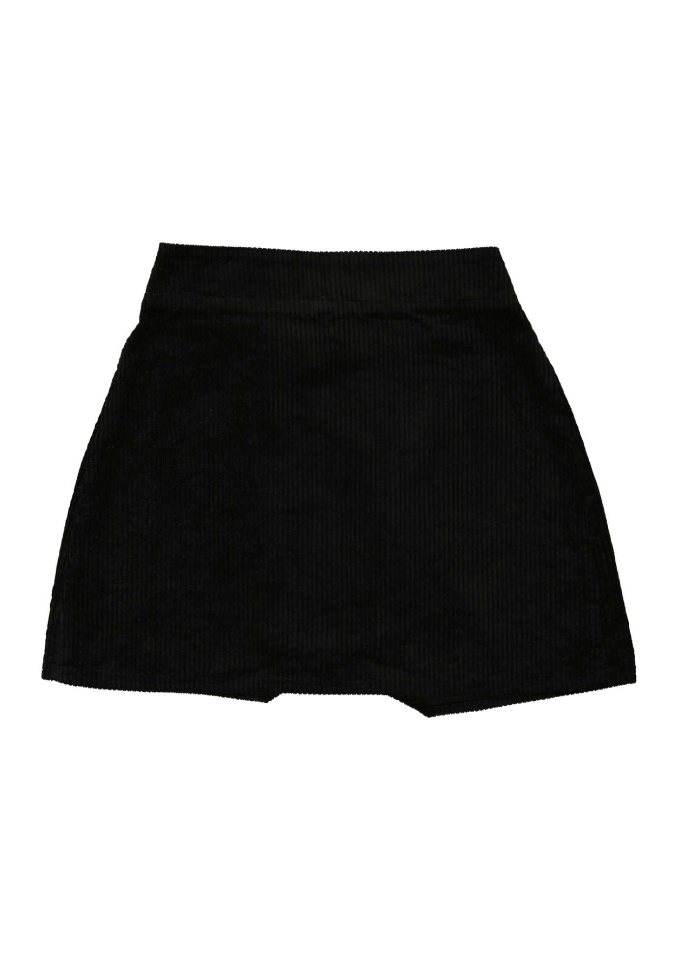 MARJ upcycling fashion brand black cotton corduroy mini skirt