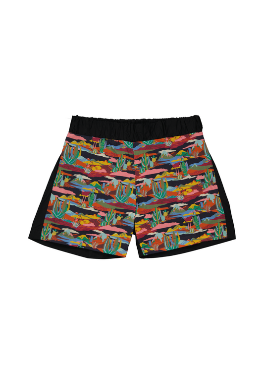 MARJ cactus volcanos psychedelic printed short in upcycling cotton poplin