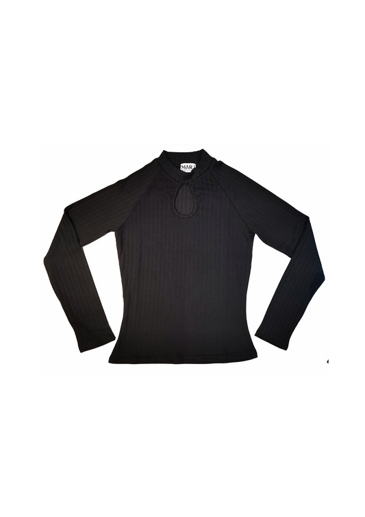 Black ribbed top sustainable organic cotton lyocell