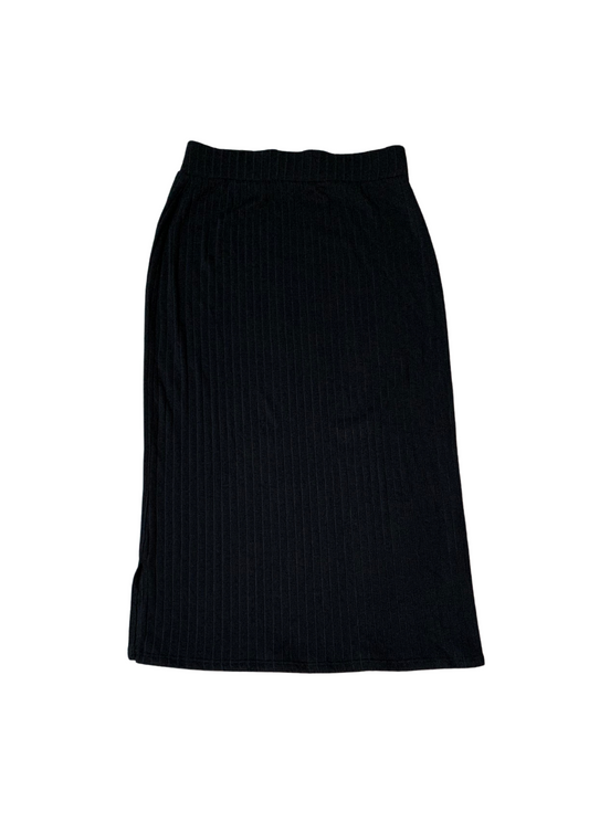 midi skirt in black ribbed knitwear upcycling MARJ streetwear